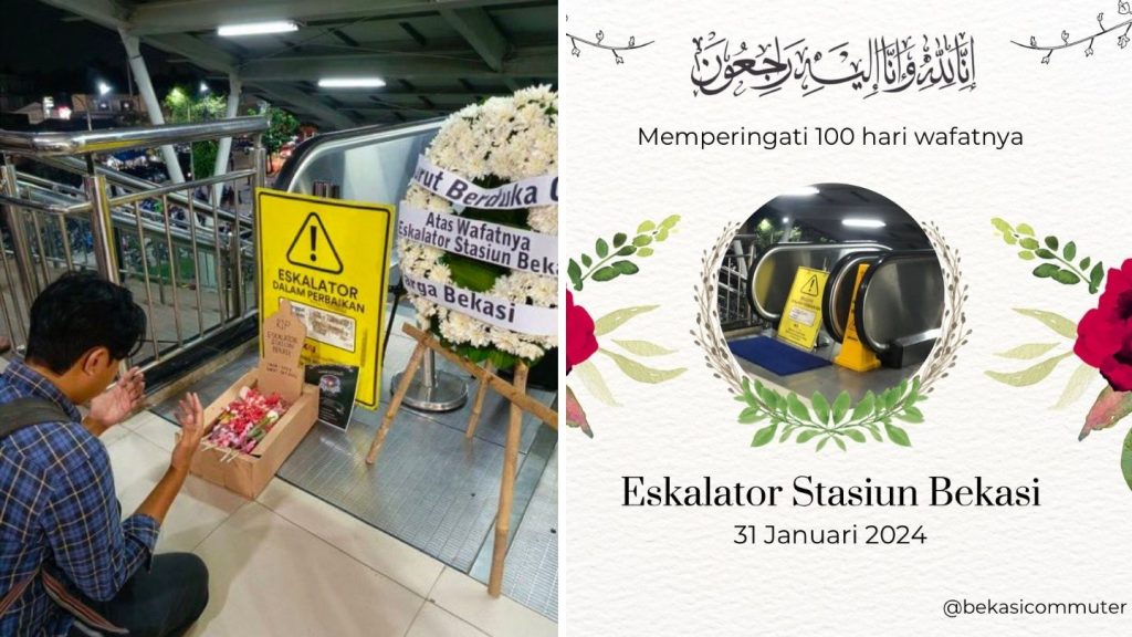 anker-bekasi-betulan-bikin-peringatan-100-hari-matinya-eskalator-stasiun