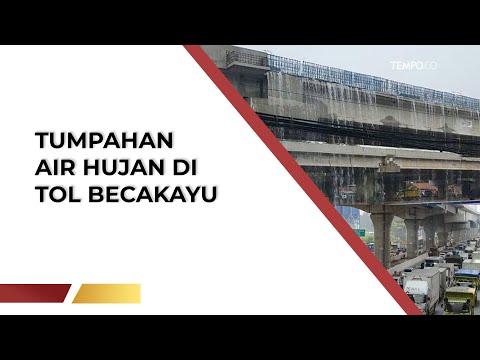 Hujan Deras, Ada Tumpahan Air Hujan di Tol Becakayu | TEMPODOTCO