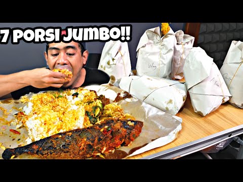 MUKBANG 7 BUNGKUS NASI PADANG PORSI JUMB0!!