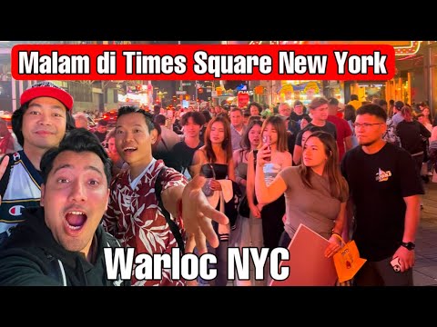 KOTA NEW YORK DI MALAM HARI MAKIN PADAT !! Cobain kuliner Jollibee saingan KFC di Times square. .