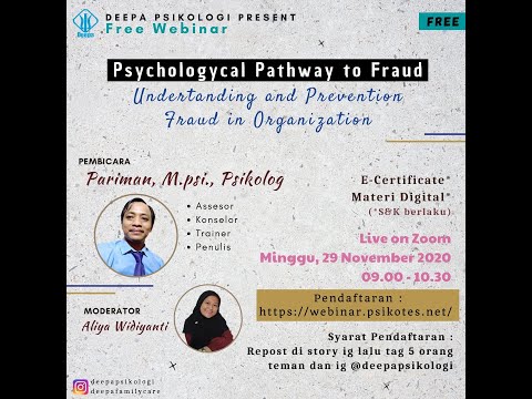 Webinar Deepa Psikologi : Psychological Pathway to Fraud in Organization