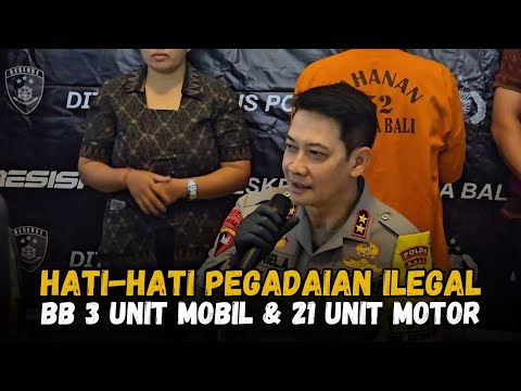 Pegadaian ilegal terciduk, 3 unit mobil dan 21 unit motor diamankan