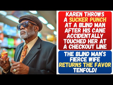 KAREN SUCKER PUNCHED A BLIND MAN AFTER HE ACCIDENTALLY TOUCHED HER WITH HIS CANE! ENDS BADLY FOR HER