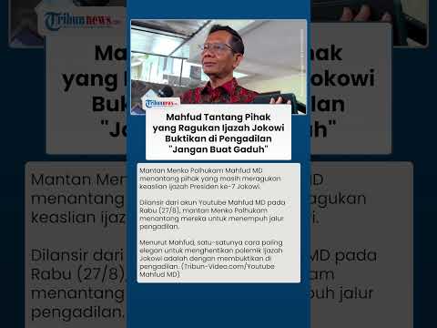 Mahfud MD Tegas Tantang Peragu Ijazah Jokowi Segera Buktikan di Pengadilan: Jangan Buat Gaduh