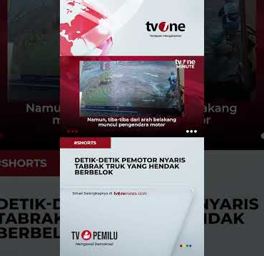 Menegangkan! Aksi pengendara Motor Hindari Truk Hingga “Ngepot” #shorts #tvone #news