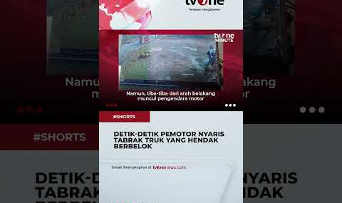 Menegangkan! Aksi pengendara Motor Hindari Truk Hingga “Ngepot” #shorts #tvone #news