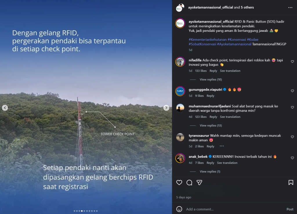 gunung-gede-pangrango-terapkan-gelang-rfid-dan-tombol-panik-untuk-pendaki