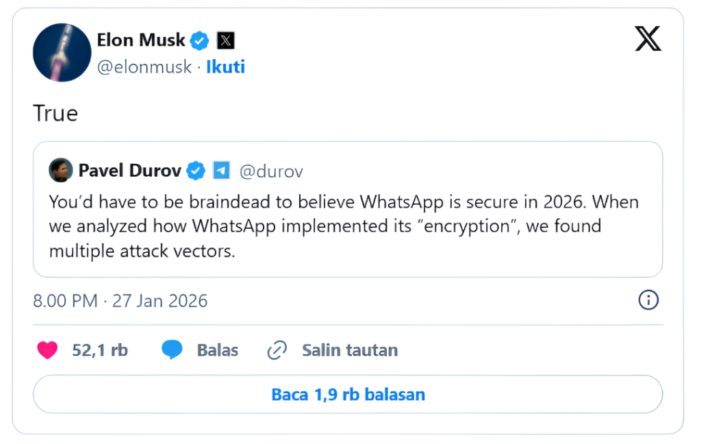 whatsapp-dituding-tidak-aman!-musk-dan-durov-ungkap-celah-privasi-di-tahun-2026