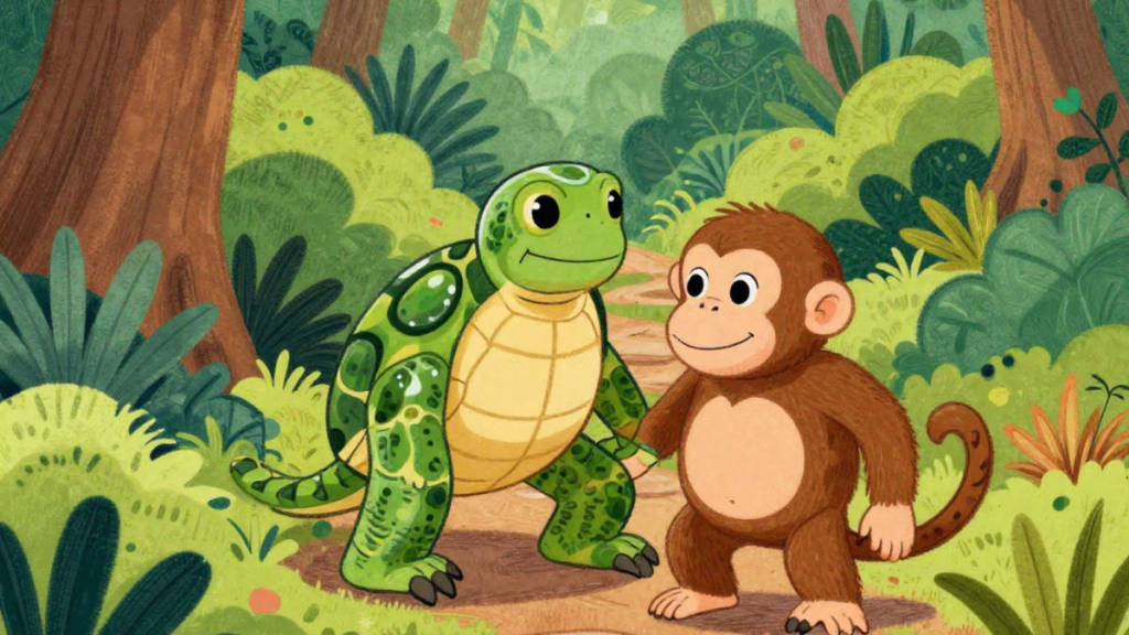 kisah-kura-kura-dan-kera,-cerita-rakyat-dari-wawonii-sulawesi-tenggara