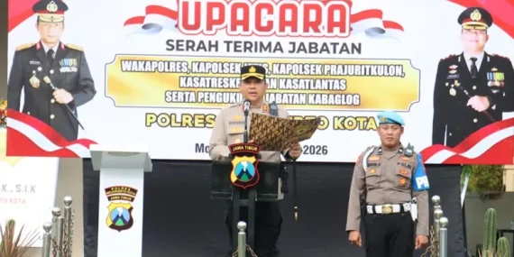 Sertijab, Polres Mojokerto Kota Perkuat Layanan dan Stabilitas Kamtibmas