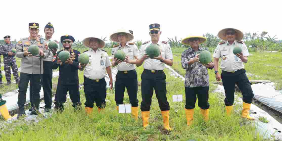 Kakanwil, Wabup Mujiono dan Kalapas se-Jatim Panen Raya Semangka di SEA Lapas Banyuwangi