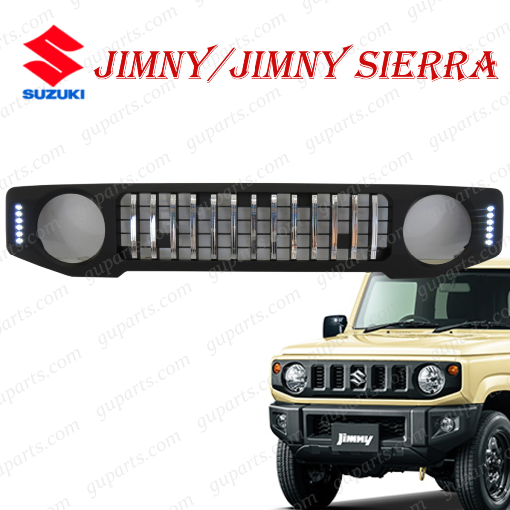 スズキ-ジムニー-jb64w-ジムニーシエラ-jb74w-h30.7-フロント-グリル-led-ウインカー-デイライト-g-ルック-ガーニッシュ-カバー(フロント)｜売買されたオークション情報、yahooの商品情報をアーカイ