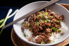 tren-diet-boy-kibble,-makan-daging-sapi-cincang-campur-nasi