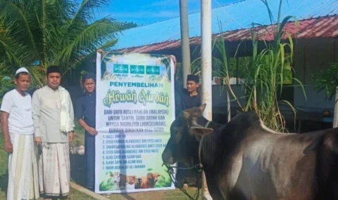 bantuan-dermawan-malaysia,-pcnu-lhokseumawe-salurkan-kurban-untuk-korban-banjir-dan-santri