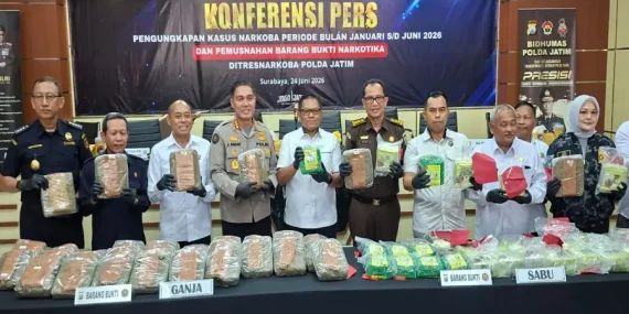 Polda Jatim Ungkap 3.157 Kasus Narkoba: Barang Bukti Setara untuk 2,79 Juta Pengguna