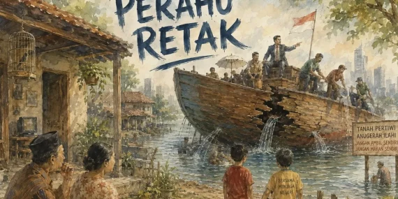Perahu yang Retak di Halaman Rumah