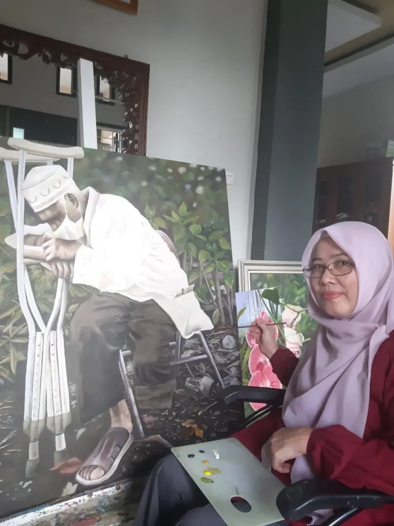 pelukis-bengkulu,-yuni-daud-tembus-pasar-seni-jerman-lewat-niluh-swati-indonesian-art-program