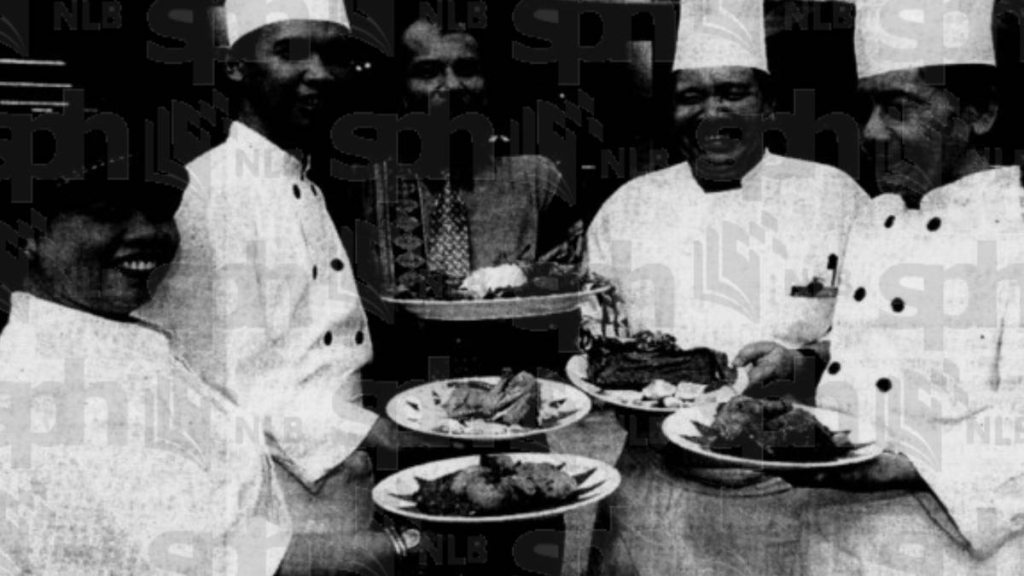 pesta-makanan-di-kampung-melayu-singapura-1997,-hidangkan-sajian-nasi-padang-terpanjang-waktu-itu