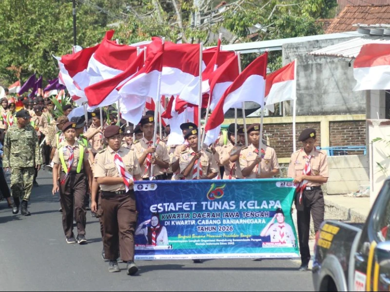 estafet-tunas-kelapa-kwarda-jateng-disambut-khidmat-di-perbatasan-kebumen